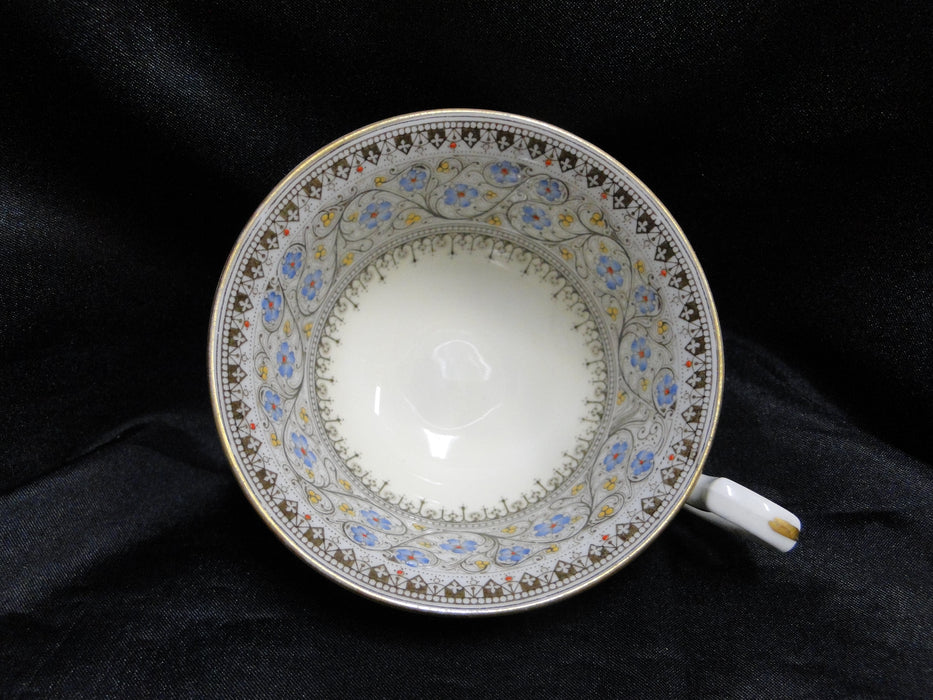 Royal Worcester Lady Evelyn, Scrolls, Florals: Cup & Saucer Set, 2 1/8"