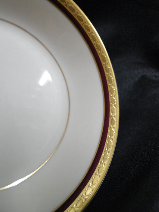 Syracuse Wayne, Maroon Red Band, Gold Encrusted: Fruit Bowl, 5", As Is