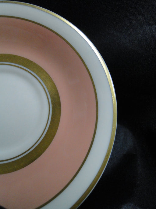Syracuse Salisbury, Coral Rim: 4 3/8" Demitasse Saucer Only, No Cup, As Is