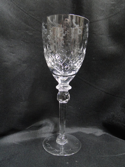 Rogaska Gallia, Gray & Polished Florals: Water or Wine Goblet (s), 9 1/4" X Base