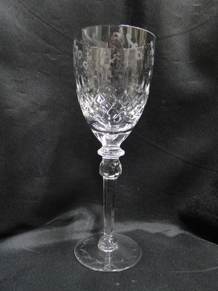 Rogaska Gallia, Gray & Polished Florals: Water or Wine Goblet (s), 9 1/4" X Base