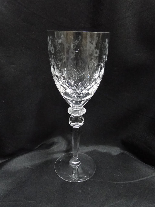 Rogaska Gallia, Gray & Polished Florals: Water or Wine Goblet (s), 9 1/4" X Base