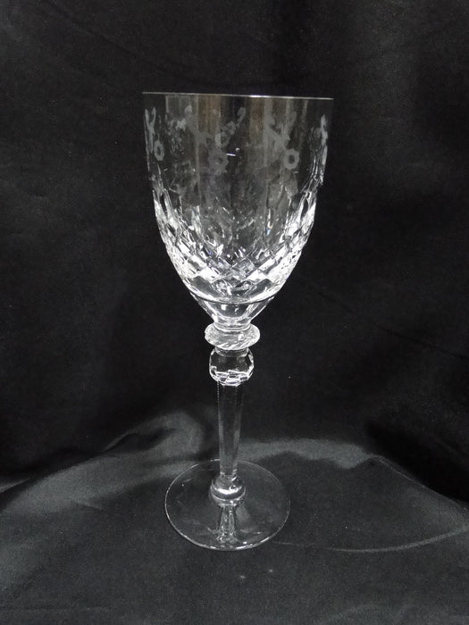 Rogaska Gallia, Gray & Polished Florals: Water or Wine Goblet (s), 9 1/4" X Base