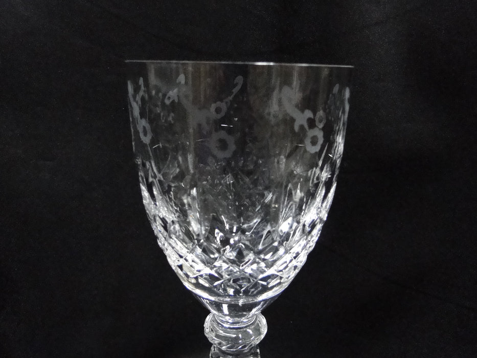 Rogaska Gallia, Gray & Polished Florals: Water or Wine Goblet (s), 9 1/4" X Base
