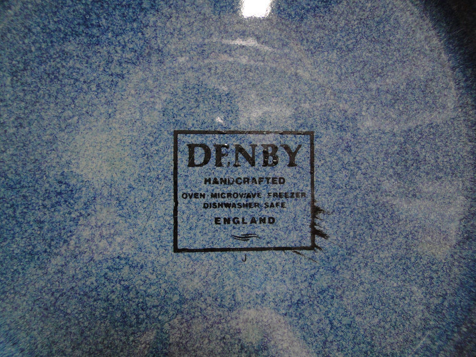 Denby Boston, Dark Blue, Brown Trim: Round Serving Bowl, 8 1/4", As Is