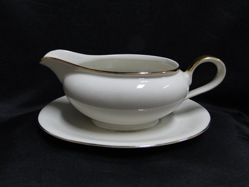 Elfenbein (Bavaria) Ivory w/ Gold Trim: Gravy Boat w/ Attached Underplate