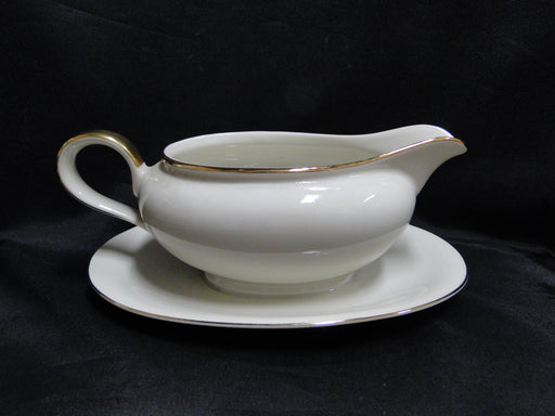 Elfenbein (Bavaria) Ivory w/ Gold Trim: Gravy Boat w/ Attached Underplate