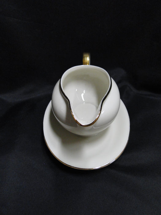 Elfenbein (Bavaria) Ivory w/ Gold Trim: Gravy Boat w/ Attached Underplate