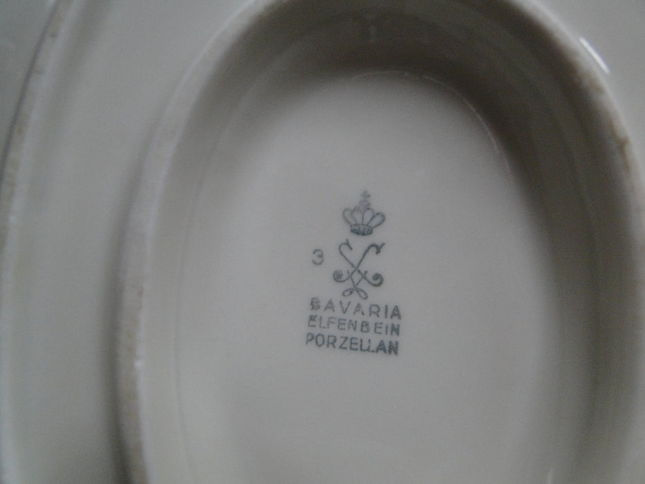 Elfenbein (Bavaria) Ivory w/ Gold Trim: Gravy Boat w/ Attached Underplate