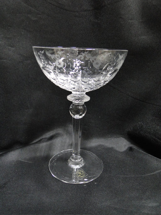 Rogaska Gallia, Gray & Polished Florals: Champagne / Sherbet (s), 7 1/8", X Base