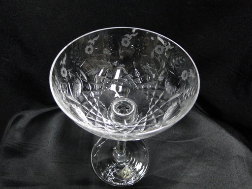 Rogaska Gallia, Gray & Polished Florals: Champagne / Sherbet (s), 7 1/8", X Base