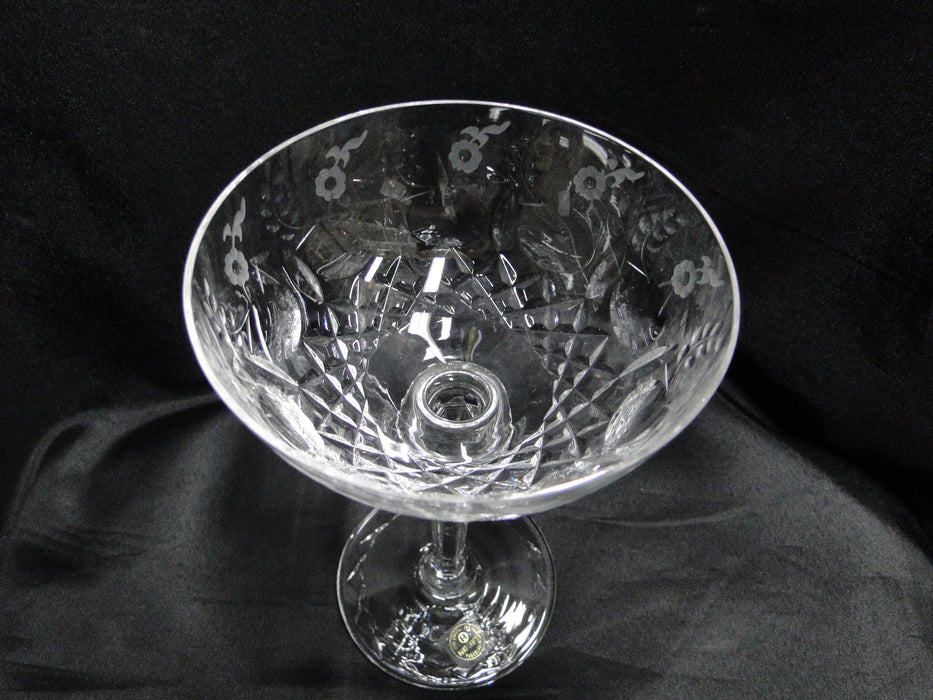 Rogaska Gallia, Gray & Polished Florals: Champagne / Sherbet (s), 7 1/8", X Base