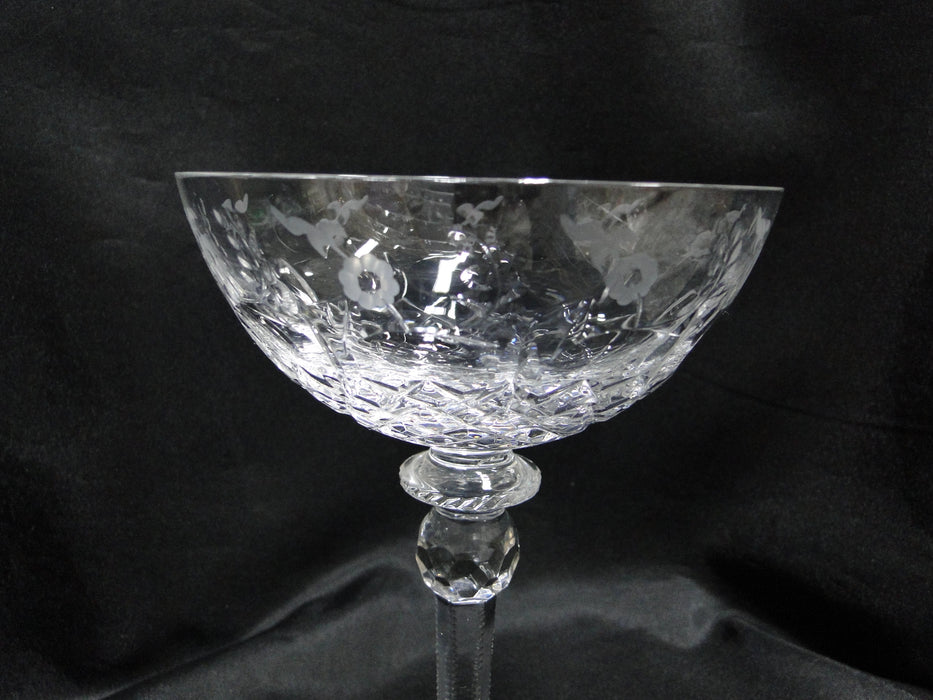 Rogaska Gallia, Gray & Polished Florals: Champagne / Sherbet (s), 7 1/8", X Base