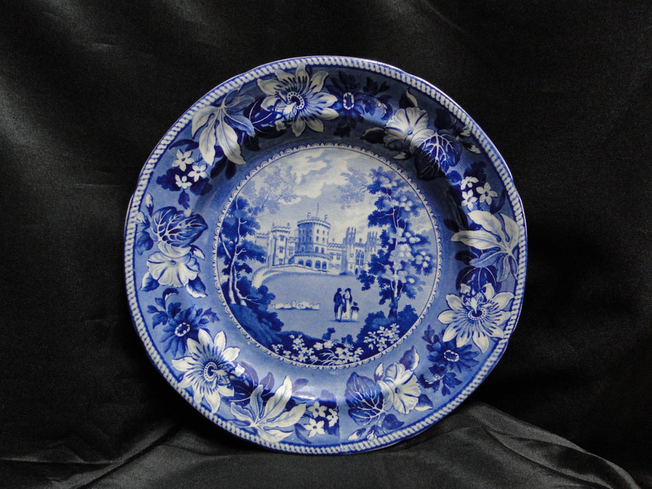 Belvoir Castle Blue & White, Floral Rim: Dinner Plate, 10 1/4", Crazing
