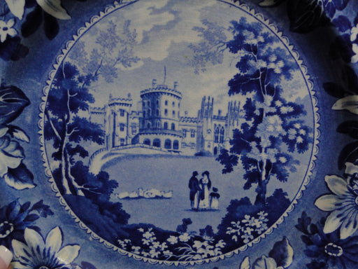 Belvoir Castle Blue & White, Floral Rim: Dinner Plate, 10 1/4", Crazing