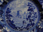 Belvoir Castle Blue & White, Floral Rim: Dinner Plate, 10 1/4", Crazing