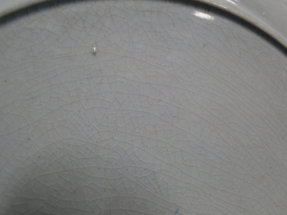 Belvoir Castle Blue & White, Floral Rim: Dinner Plate, 10 1/4", Crazing