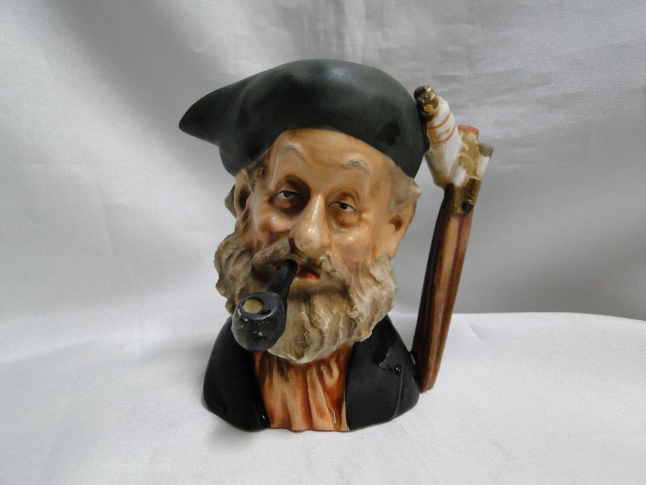 Toby Jug: Artist Smoking a Pipe, 4" Tall, Crazing