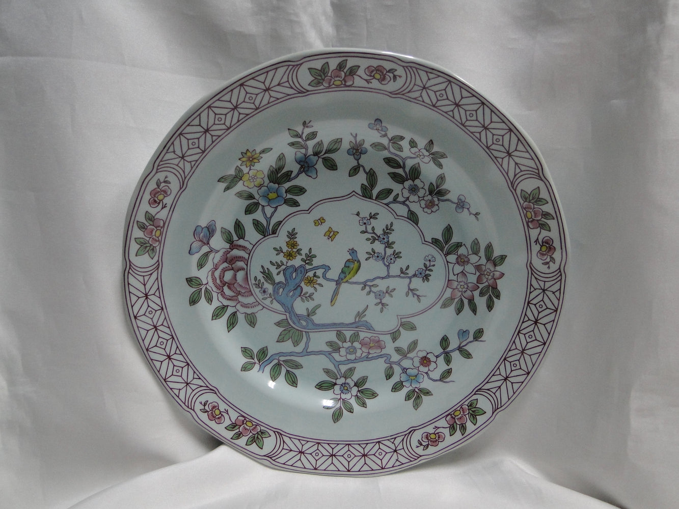 Adams Singapore Bird, Celadon w/ Florals: Dinner Plate (s), 10 1/8"