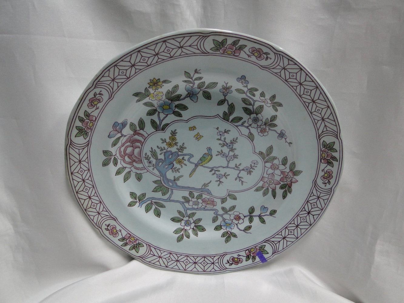Adams Singapore Bird, Celadon w/ Florals: Dinner Plate, 10 1/8", Nick