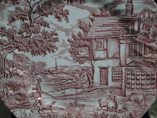 Myott The Hunter Rose, Pink & White Scene, England: Dinner Plate, 9 3/4"