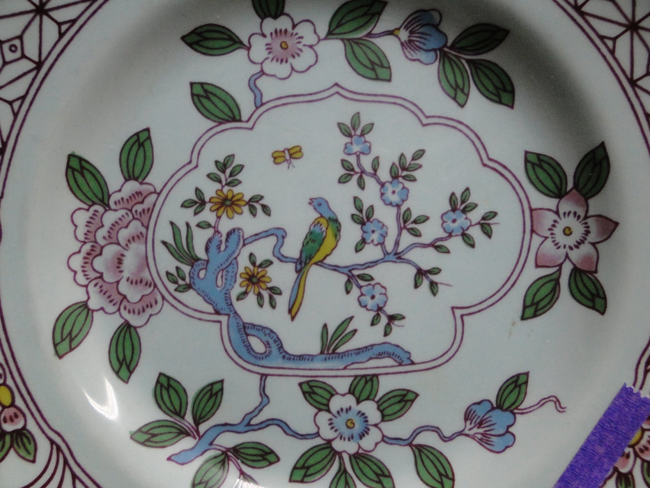 Adams Singapore Bird, Celadon w/ Florals: Bread Plate, 6", Wear