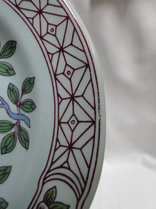 Adams Singapore Bird, Celadon w/ Florals: Bread Plate, 6", Wear