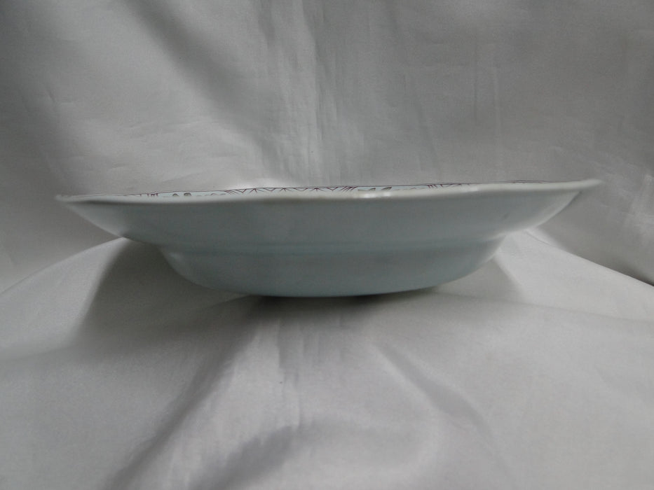 Adams Singapore Bird, Celadon w/ Florals: Rim Soup Bowl (s), 7 3/4" x 1 1/2"