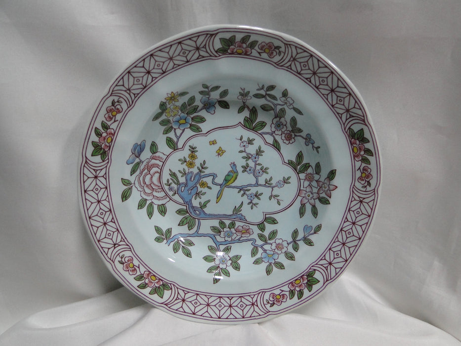 Adams Singapore Bird, Celadon w/ Florals: Rim Soup Bowl (s), 7 3/4" x 1 1/2"