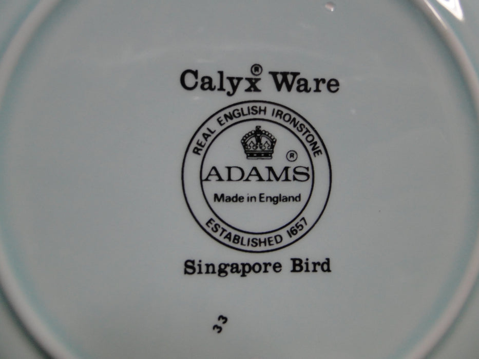 Adams Singapore Bird, Celadon w/ Florals: Rim Soup Bowl (s), 7 3/4" x 1 1/2"