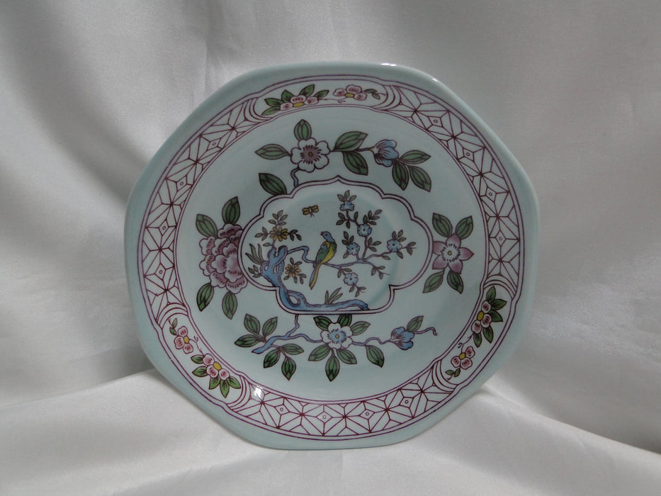 Adams Singapore Bird, Celadon w/ Florals: Cup & Saucer Set (s), 2 5/8"