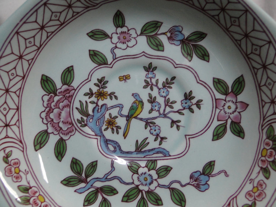 Adams Singapore Bird, Celadon w/ Florals: Cup & Saucer Set (s), 2 5/8"