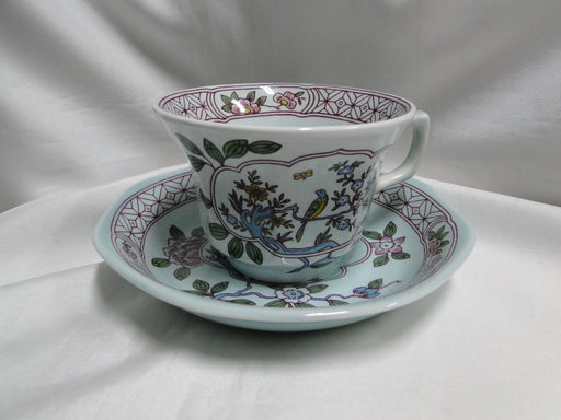Adams Singapore Bird, Celadon w/ Florals: Cup & Saucer Set (s), 2 5/8"