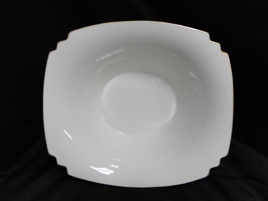 Villeroy & Boch Vivian, Ivory Rim, Gold Bands: Oval Serving Bowl, 11 3/8"