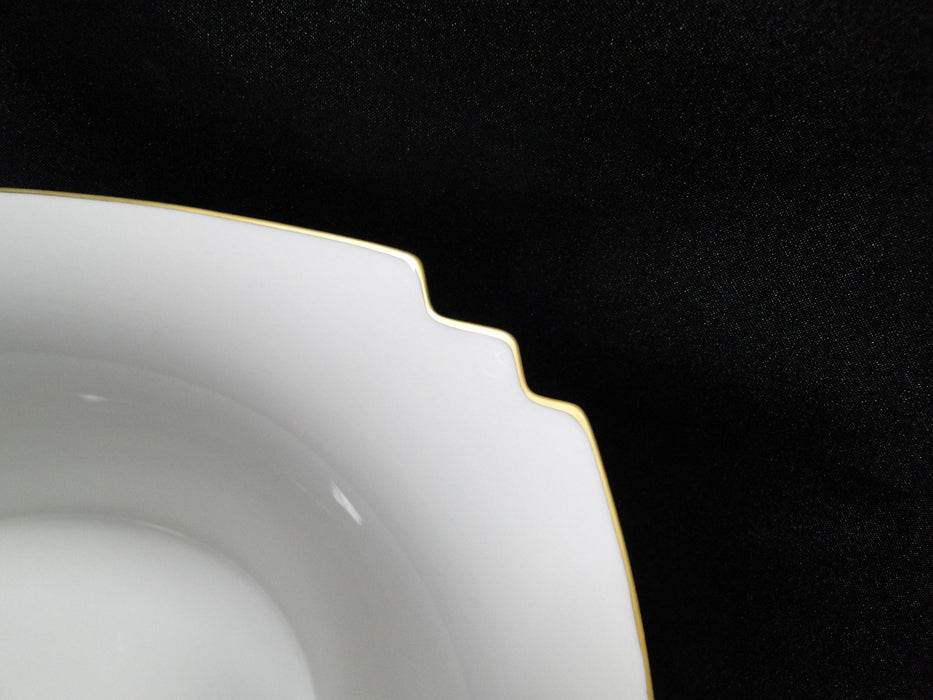 Villeroy & Boch Vivian, Ivory Rim, Gold Bands: Oval Serving Bowl, 11 3/8"