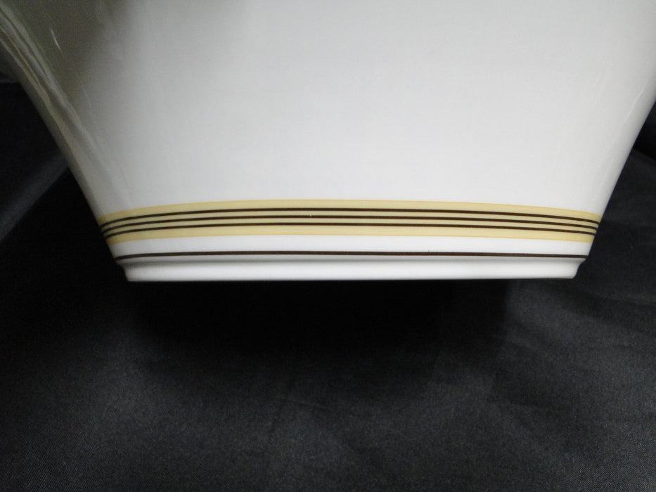Villeroy & Boch Vivian, Ivory Rim, Gold Bands: Oval Serving Bowl, 11 3/8"