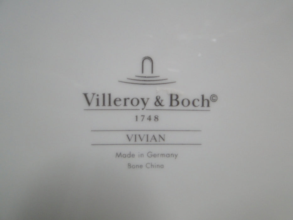 Villeroy & Boch Vivian, Ivory Rim, Gold Bands: Oval Serving Bowl, 11 3/8"
