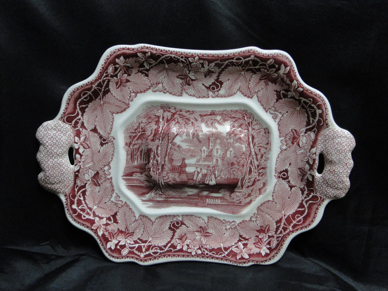 Mason's Vista Pink, Transferware: Tureen Underplate, 15", Raised Center, Crazing