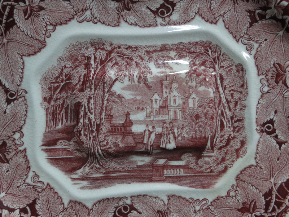 Mason's Vista Pink, Transferware: Tureen Underplate, 15", Raised Center, Crazing