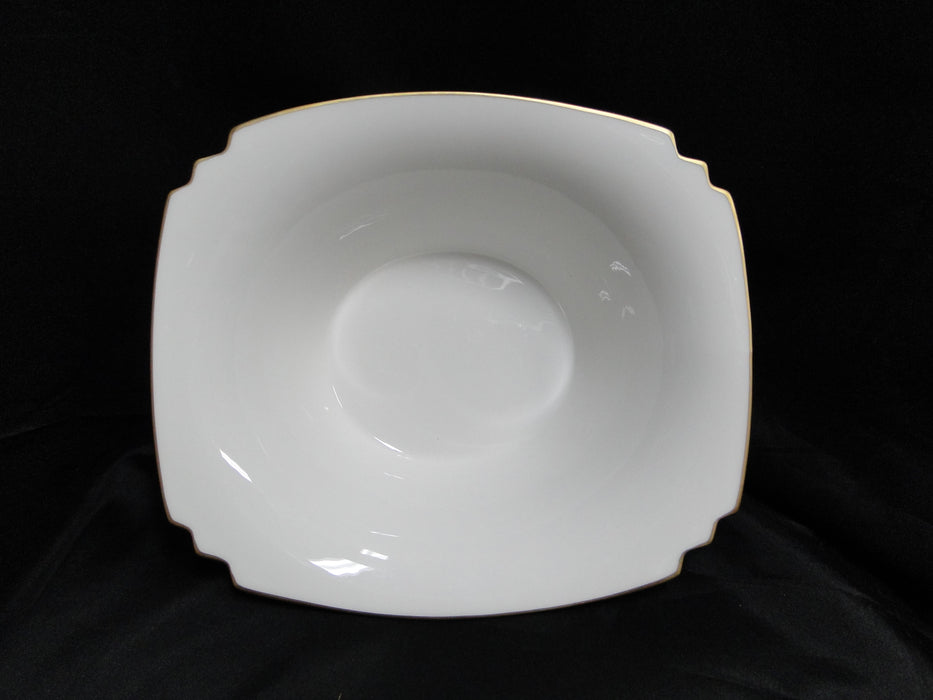 Villeroy & Boch Vivian, Ivory Rim, Gold Bands: Oval Serving Bowl, 9 3/4"