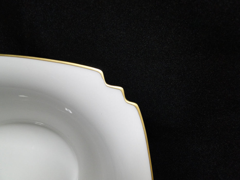 Villeroy & Boch Vivian, Ivory Rim, Gold Bands: Oval Serving Bowl, 9 3/4"
