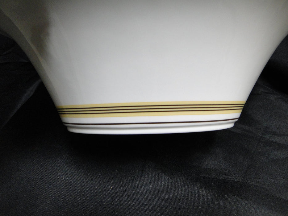 Villeroy & Boch Vivian, Ivory Rim, Gold Bands: Oval Serving Bowl, 9 3/4"