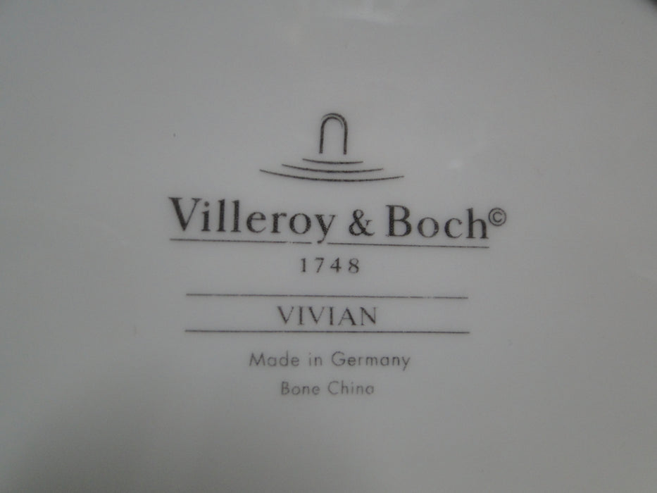 Villeroy & Boch Vivian, Ivory Rim, Gold Bands: Oval Serving Bowl, 9 3/4"