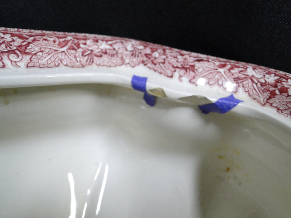 Mason's Vista Pink, Transferware: Tureen & Lid, 10 1/2", As Is