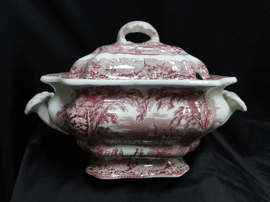Mason's Vista Pink, Transferware: Tureen & Lid, 10 1/2", As Is
