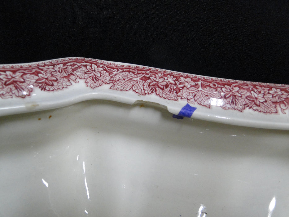 Mason's Vista Pink, Transferware: Tureen & Lid, 10 1/2", As Is