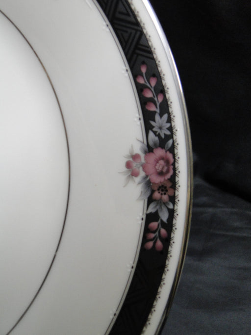 Noritake Etienne, 7260, Black Band, Florals: Dinner Plate (s), 10 1/2"