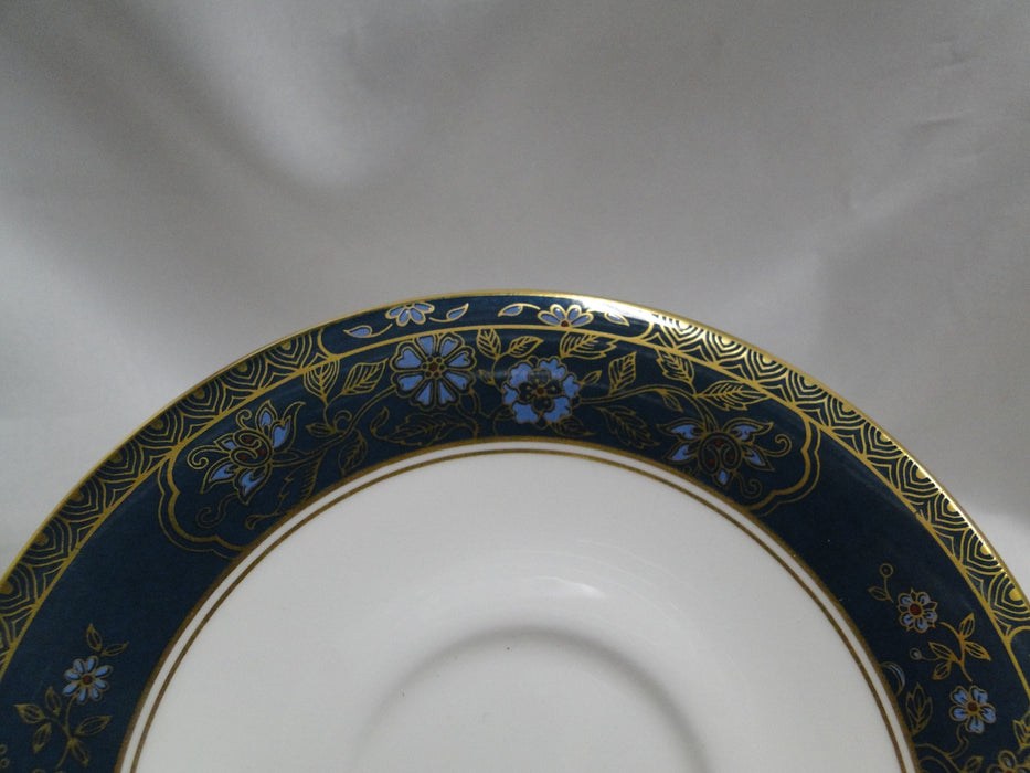 Royal Doulton Carlyle: Blue Flowers, Teal Band, Gold: 6" Saucer (s) Only