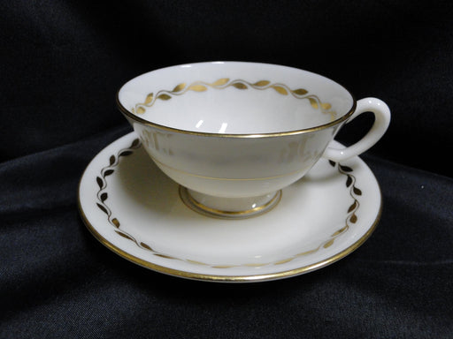 Lenox Golden Wreath, Ivory w/ Gold Laurel:  Cup & Saucer Set (s), 2 1/8"