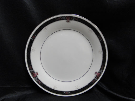 Noritake Etienne, 7260, Black Band, Florals: Salad Plate (s), 8 1/4"